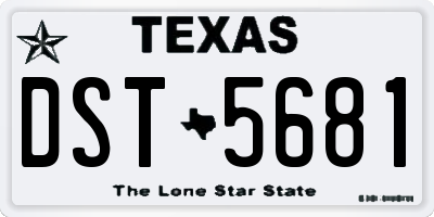 TX license plate DST5681