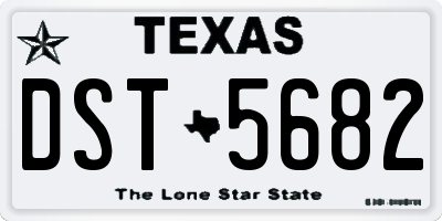 TX license plate DST5682