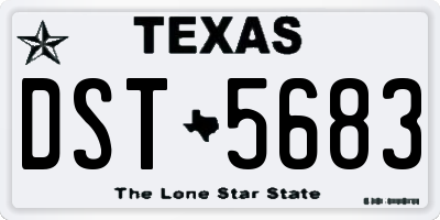 TX license plate DST5683