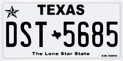 TX license plate DST5685