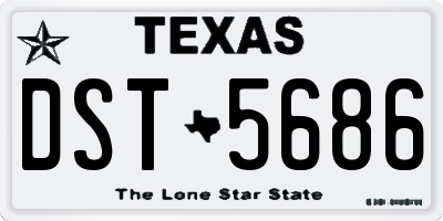 TX license plate DST5686