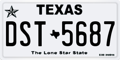 TX license plate DST5687