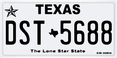 TX license plate DST5688
