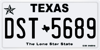 TX license plate DST5689