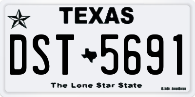 TX license plate DST5691