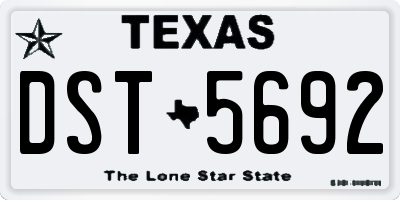 TX license plate DST5692