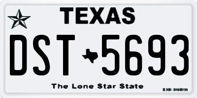 TX license plate DST5693