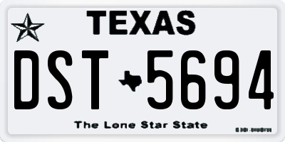 TX license plate DST5694