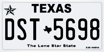 TX license plate DST5698