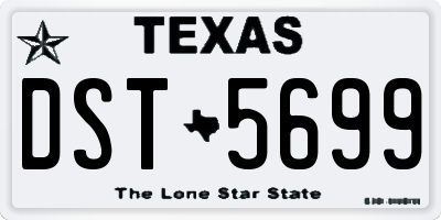 TX license plate DST5699