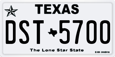 TX license plate DST5700