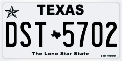 TX license plate DST5702