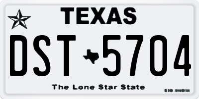 TX license plate DST5704