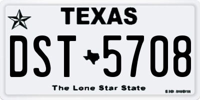 TX license plate DST5708
