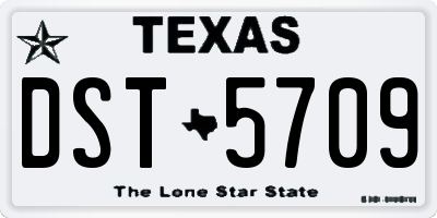 TX license plate DST5709