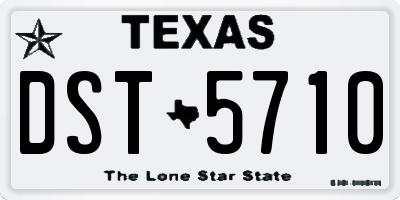 TX license plate DST5710