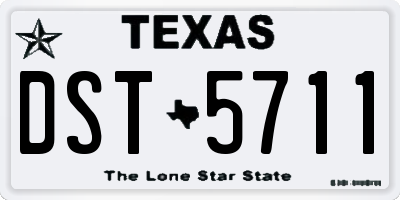 TX license plate DST5711