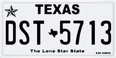 TX license plate DST5713