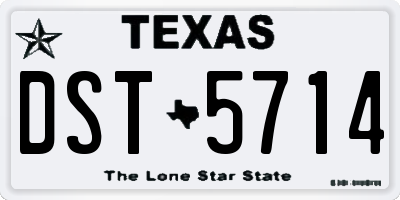 TX license plate DST5714
