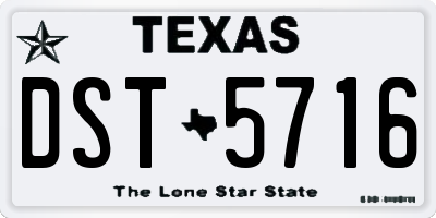 TX license plate DST5716