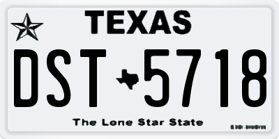 TX license plate DST5718