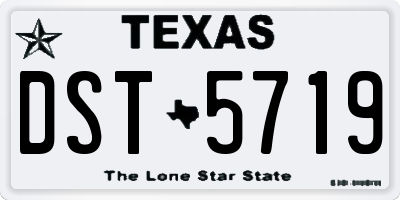 TX license plate DST5719