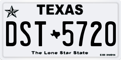 TX license plate DST5720