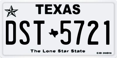 TX license plate DST5721