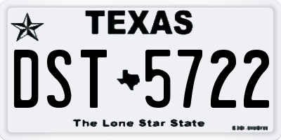 TX license plate DST5722