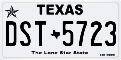 TX license plate DST5723