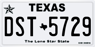 TX license plate DST5729