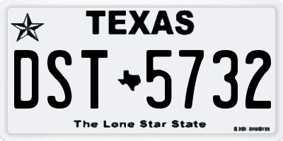 TX license plate DST5732