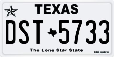 TX license plate DST5733