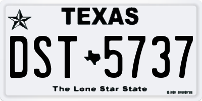 TX license plate DST5737