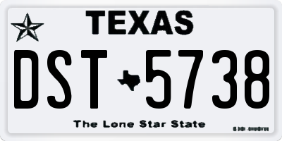 TX license plate DST5738