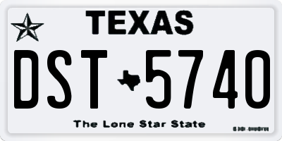 TX license plate DST5740