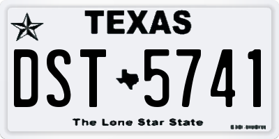 TX license plate DST5741