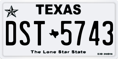 TX license plate DST5743