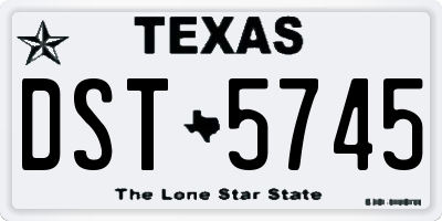 TX license plate DST5745