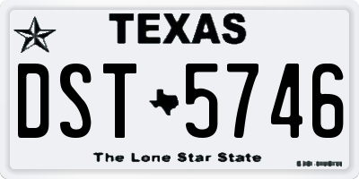 TX license plate DST5746