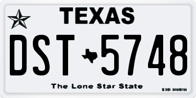 TX license plate DST5748