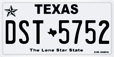TX license plate DST5752