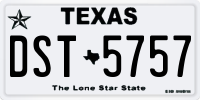TX license plate DST5757