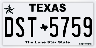 TX license plate DST5759