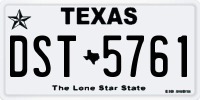 TX license plate DST5761