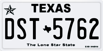 TX license plate DST5762