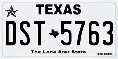 TX license plate DST5763
