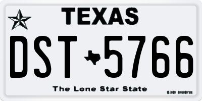 TX license plate DST5766