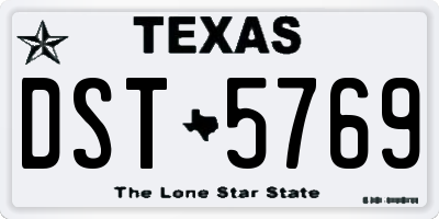 TX license plate DST5769
