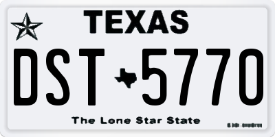TX license plate DST5770